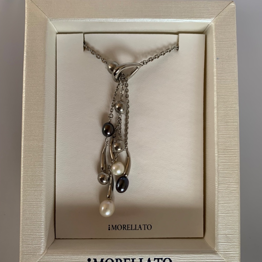 Morellato Pearl Lariat Style Necklace. New in Box